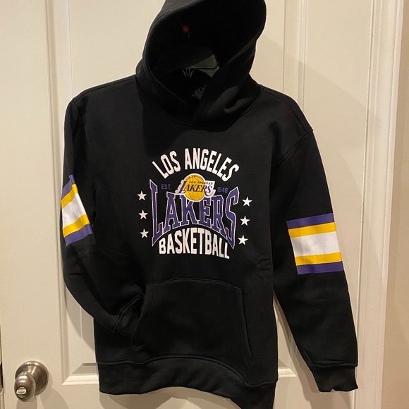 $70 Youth Boy's NBA LA Lakers Basketball Gym Fleece Hoodie Sweatshirt 14-16 XL - Picture 3 of 7
